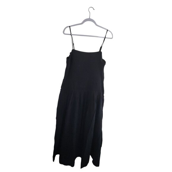 Florencia Smocked Bodice Maxi Dress Black Linen/Viscose 3X By The Drop - Picture 3 of 9